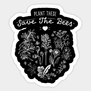 Plant these save the bees - Hippie Nature Heart trees Sticker